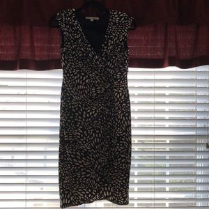 Sexy V neck Black and White dress